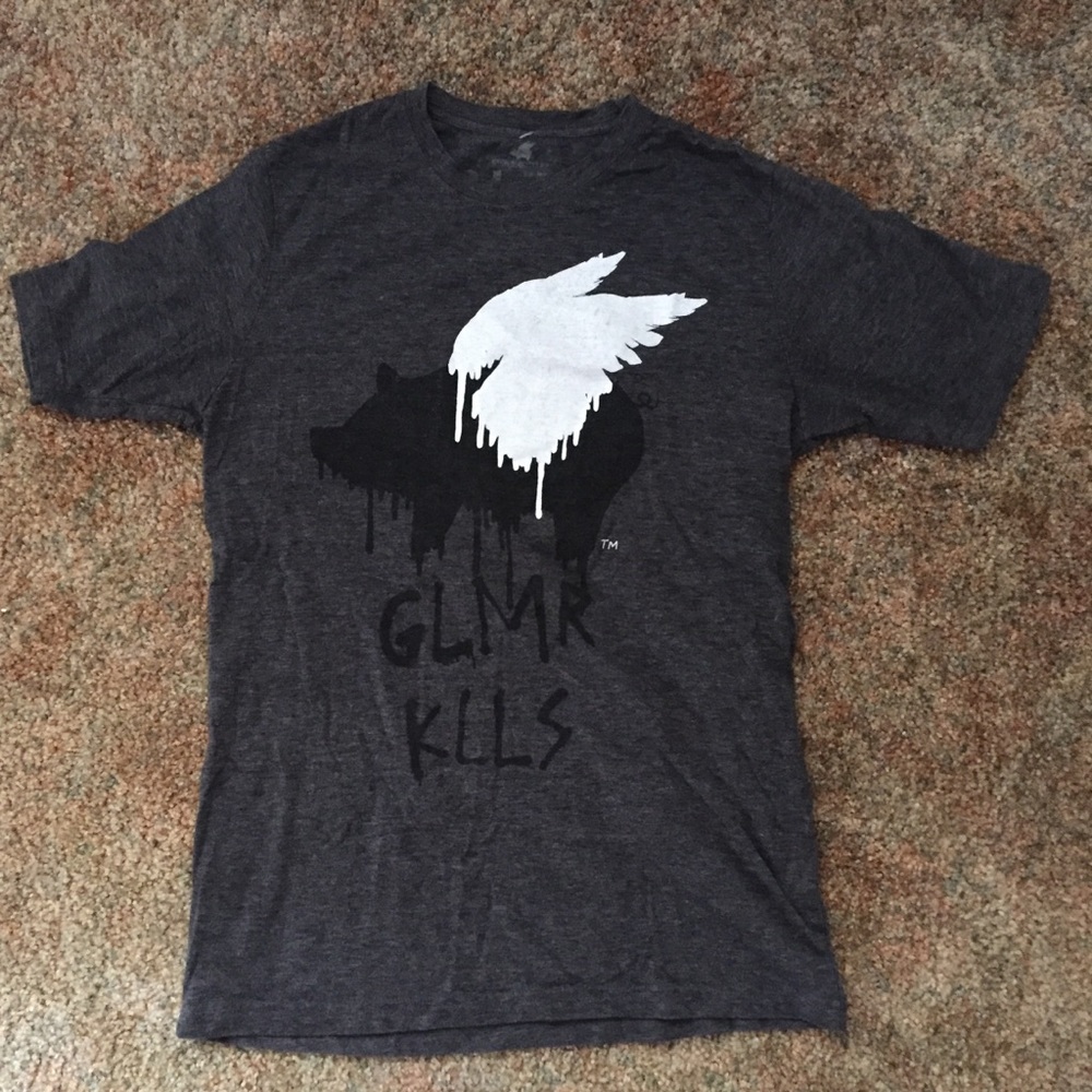 GLMR KLLS classic flying pig logo tee gray